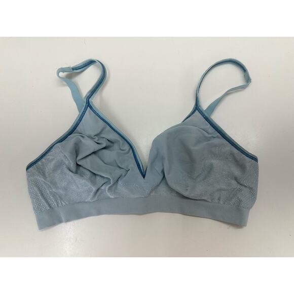 Barley There Womens Bra Size Large Blue Wireless Unpadded - Picture 1 of 9